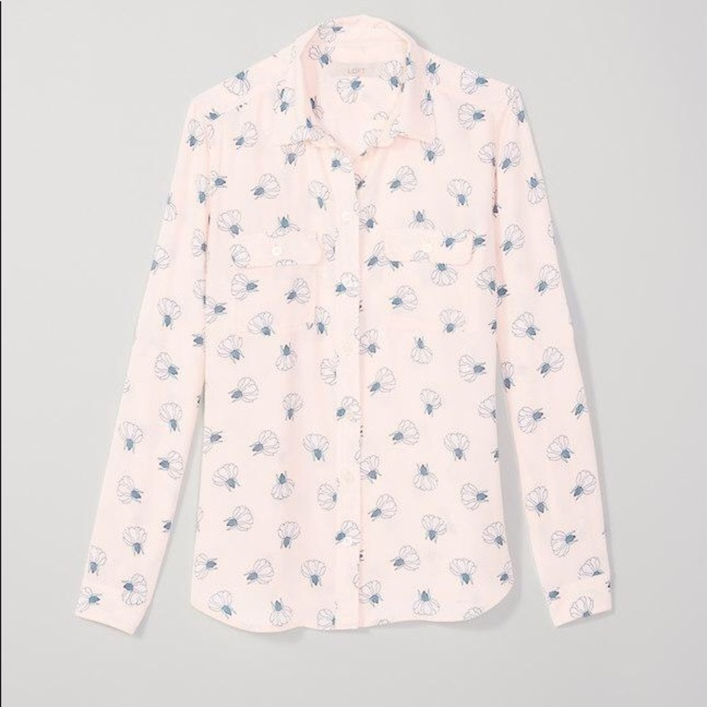 Ann Taylor Loft Lotus Blouse Size Small Pink